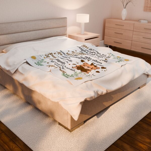 Inspirational Velveteen Plush Blanket, Cozy Throw for Comfort, Encouragement Gift for Friends, Affirmation Blanket, Home Décor for [...] - Image 4