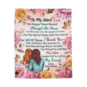 Sisterly Love Velveteen Blanket | Floral Plush Throw | Gift for Sister | Cozy Blanket for Birthdays, Holidays, or Just Because | [...]