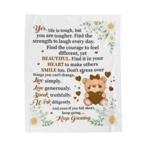Inspirational Velveteen Plush Blanket, Cozy Throw for Comfort, Encouragement Gift for Friends, Affirmation Blanket, Home Décor for [...]
