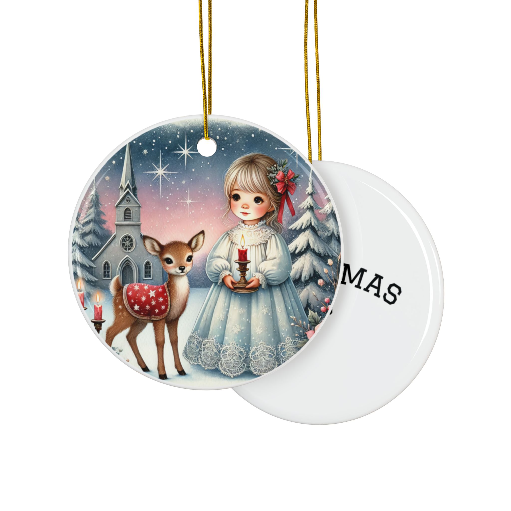 Holiday Friends Christmas Decorative Ceramic Ornaments - Double-Sided (1-10pcs) - Festive Holiday Decor - Image 3