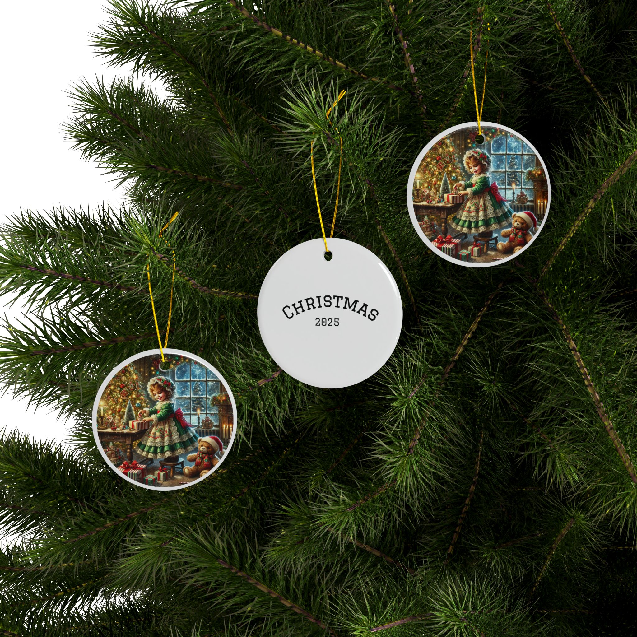 Christmas Decorative Ceramic Ornaments - Double-Sided (1-10pcs) - Festive Holiday Decor - Image 6