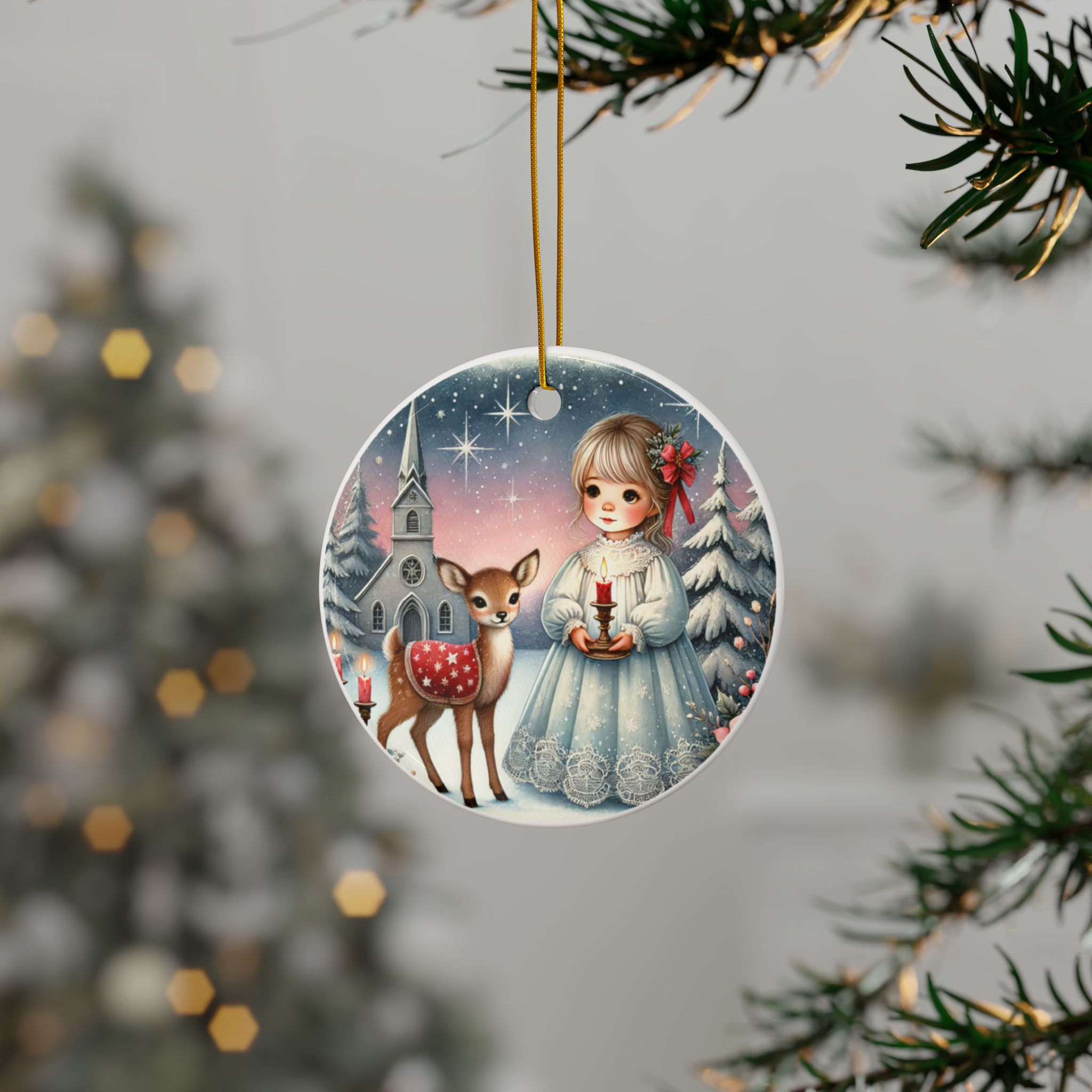 Holiday Friends Christmas Decorative Ceramic Ornaments - Double-Sided (1-10pcs) - Festive Holiday Decor - Image 4