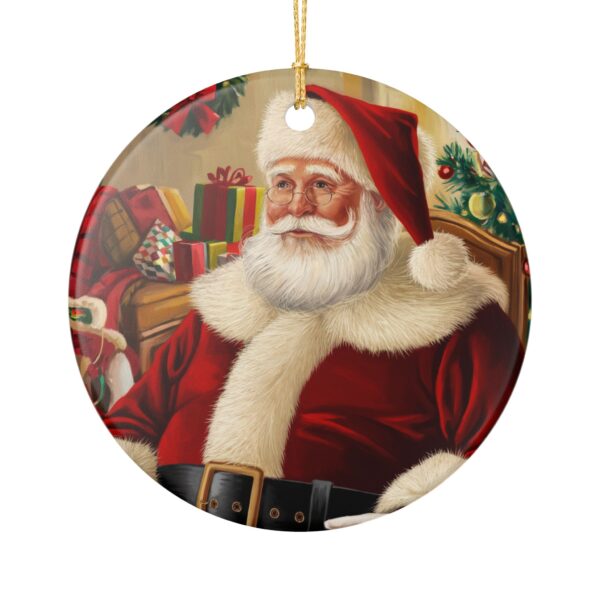 Christmas Santa Ornament, Holiday Decorations, Ceramic Tree Ornament, Santa Gift, Festive Home Decor, Xmas Keepsake