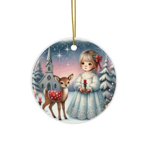 Holiday Friends Christmas Decorative Ceramic Ornaments - Double-Sided (1-10pcs) - Festive Holiday Decor
