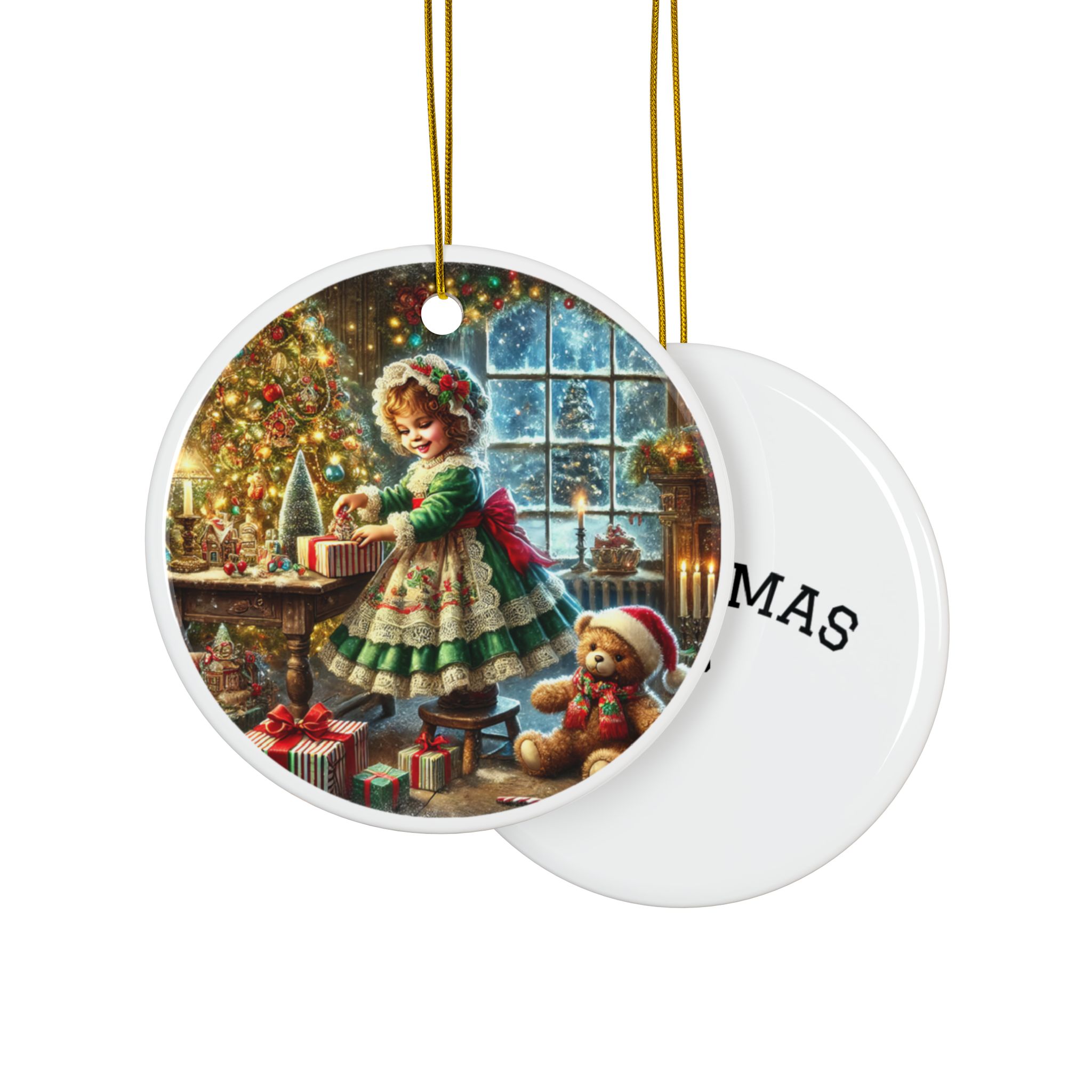 Christmas Decorative Ceramic Ornaments - Double-Sided (1-10pcs) - Festive Holiday Decor - Image 3