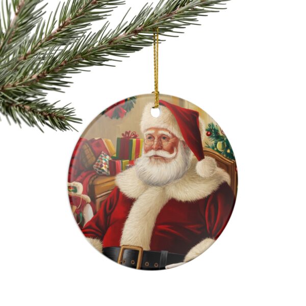Christmas Santa Ornament, Holiday Decorations, Ceramic Tree Ornament, Santa Gift, Festive Home Decor, Xmas Keepsake - Image 5