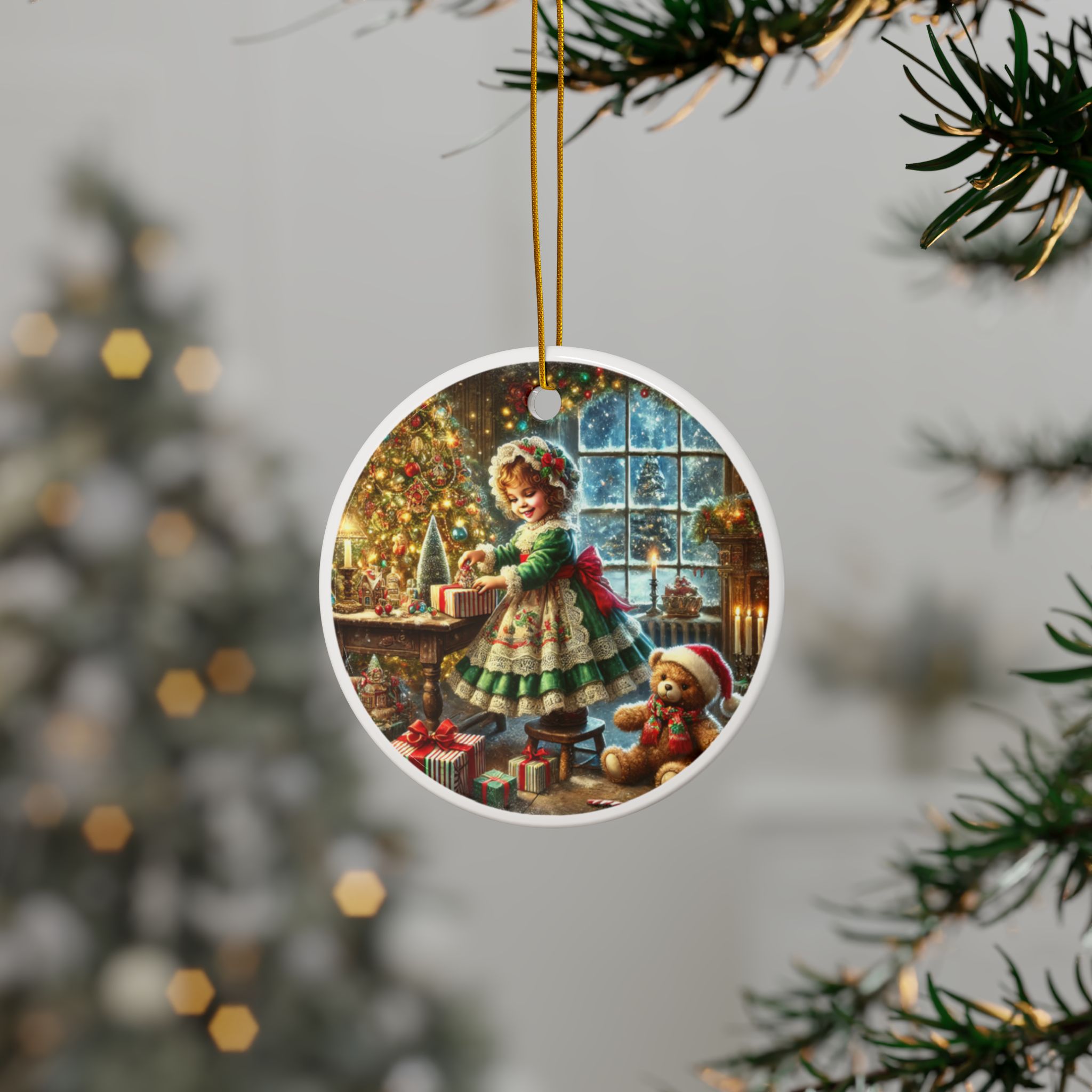 Christmas Decorative Ceramic Ornaments - Double-Sided (1-10pcs) - Festive Holiday Decor - Image 4