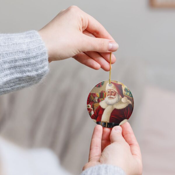 Christmas Santa Ornament, Holiday Decorations, Ceramic Tree Ornament, Santa Gift, Festive Home Decor, Xmas Keepsake - Image 3