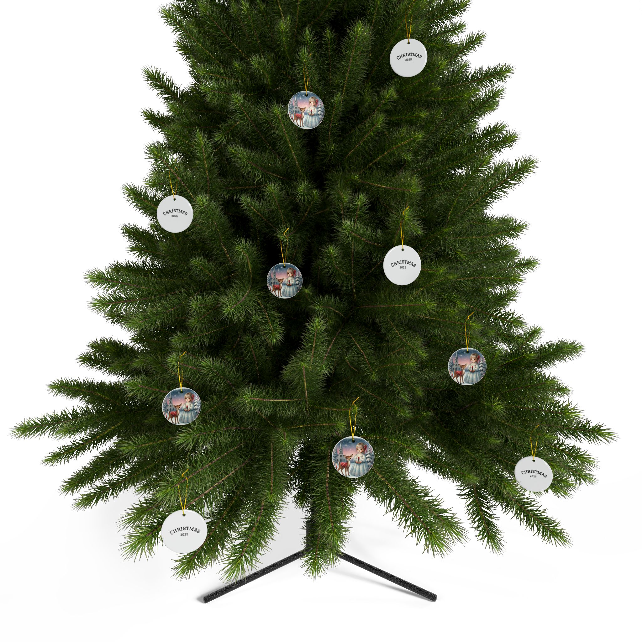 Holiday Friends Christmas Decorative Ceramic Ornaments - Double-Sided (1-10pcs) - Festive Holiday Decor - Image 8