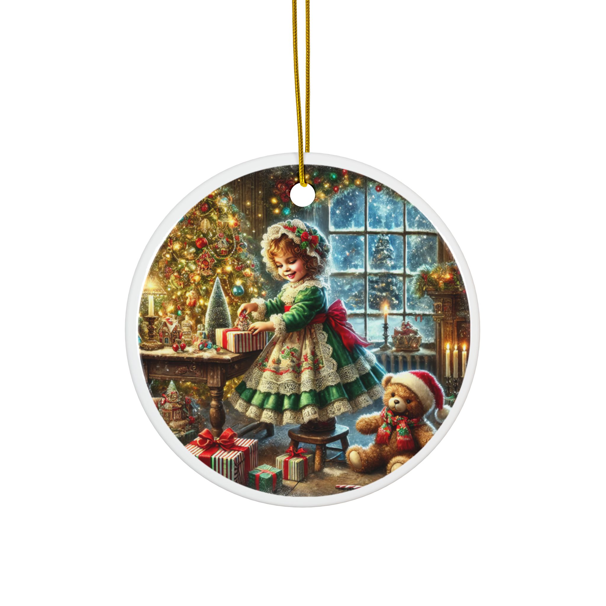 Christmas Decorative Ceramic Ornaments - Double-Sided (1-10pcs) - Festive Holiday Decor