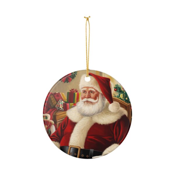 Christmas Santa Ornament, Holiday Decorations, Ceramic Tree Ornament, Santa Gift, Festive Home Decor, Xmas Keepsake - Image 2